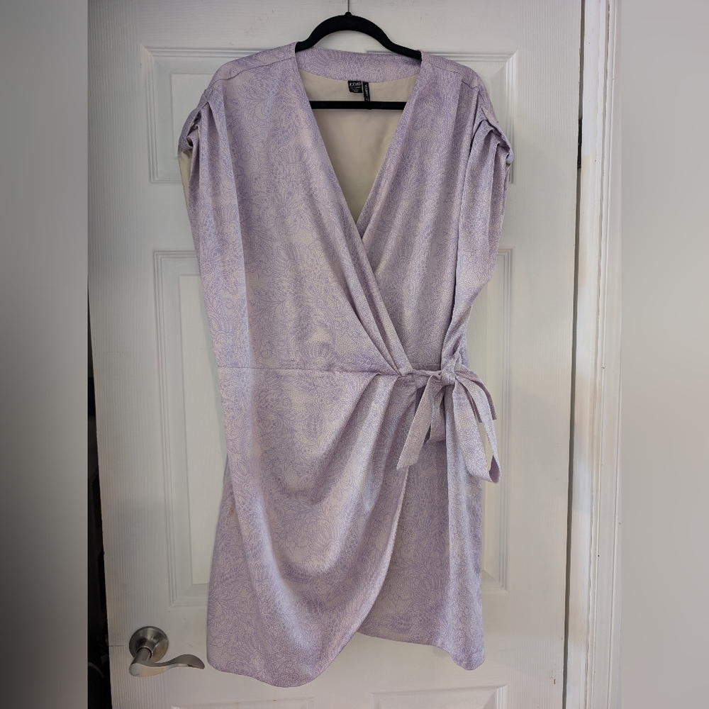 Simons Lilac Paisley Wrap Mini Dress